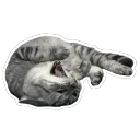 Sticker of a cat, rolling